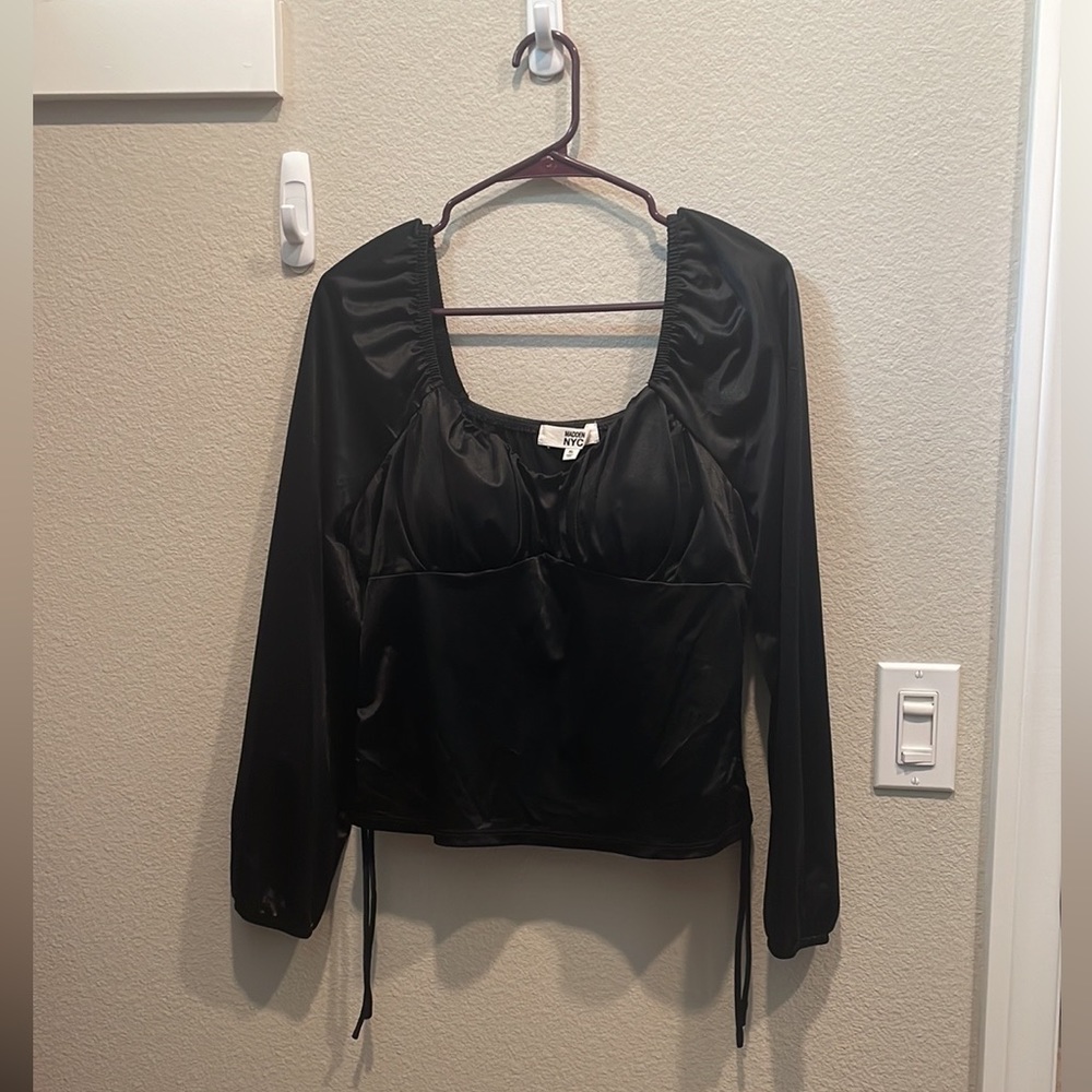 Black long-sleeve top